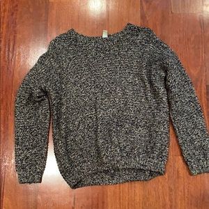 Black and white textured sweater